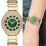 Michael Kors Kerry Green Dial Gold Steel Strap Watch for Women - MK3409 Authentic Buy Shop Now