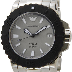 Emporio Armani Bracelet Collection Black Dial Silver Steel Strap Watch For Men - AR5970 Authentic Buy Shop Now