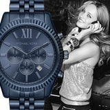 Michael Kors Lexington Chronograph Blue Dial Blue Steel Strap Watch for Men - MK8480 Authentic Buy Shop Now