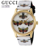 Gucci G Timeless Quartz White Dial White Leather Strap Watch For Women - YA1264109 Authentic Buy Shop Now
