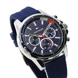 Tommy Hilfiger Mason Blue Dial Blue Rubber Strap Watch for Men - 1791791 Authentic Buy Shop Now