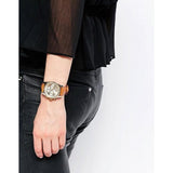 Michael Kors Lexington Chronograph Gold Dial Brown Leather Strap Watch For Men - MK8447 Authentic Buy Shop Now