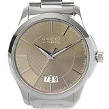 Gucci G Timeless Automatic Brown Dial Silver Steel Strap Watch For Women - YA126431A Authentic Buy Shop Now