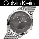 Calvin Klein Minimal Grey Dial Silver Mesh Bracelet Watch for Men - K3M21124 Authentic Buy Shop Now