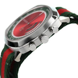 Gucci Grip Quartz Chronograph Red Dial Two Tone NATO Strap Watch for Men - YA157304 Authentic Buy Shop Now