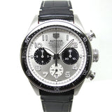 Tag Heuer Autavia Chronometer Flyback Chronograph Silver Dial Black Leather Strap Watch for Men - CBE511B.FC8279 Authentic Buy Shop Now