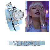 Versace V Flare Silver Dial Blue Leather Strap Watch for Women - VEBN00118 Authentic Buy Shop Now
