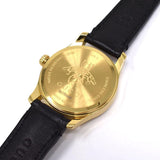 Gucci G Timeless Quartz Black Dial Black Leather Strap Watch For Women - YA126581A Authentic Buy Shop Now