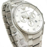 Emporio Armani Sportivo Chronograph Silver Dial Silver Steel Strap Watch For Men - AR5963 Authentic Buy Shop Now
