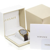 Versace V-Ray Chronograph Quartz Black Dial Brown Leather Strap Watch For Men - VEDB00318 Authentic Buy Shop Now