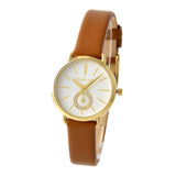 Michael Kors Portia Quartz White Dial Brown Leather Strap Watch For Women - MK2734 Authentic Buy Shop Now