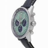 Breitling Navitimer B01 Chronograph 43 Green Dial Black Leather Strap Watch for Men - AB0138241L1P1 Authentic Buy Shop Now