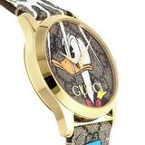 Gucci G Timeless Disney Donald Duck Brown Dial Brown Leather Strap Watch For Women - YA1264167 Authentic Buy Shop Now