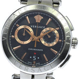 Versace Aion Chronograph Black Dial Silver Steel Strap Watch For Men - VE1D01019 Authentic Buy Shop Now