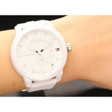 Tommy Hilfiger Denim Analog White Dial White Rubber Strap Watch for Men - 1791481 Authentic Buy Shop Now