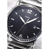 Fossil The Commuter Black Dial Silver Steel Strap Watch for Men - FS5391 Authentic Buy Shop Now