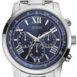 Guess Horizon Chronograph Quartz Blue Dial Silver Steel Strap Watch for Men - W0379G3 Authentic Buy Shop Now