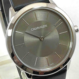 Calvin Klein Minimal Grey Dial Black Leather Strap Watch for Men - K3M221C4 Authentic Buy Shop Now