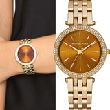 Michael Kors Darci Amber Dial Gold Steel Strap Watch for Women - MK3408 Authentic Buy Shop Now