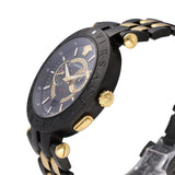 Versace V-Race Analog Quartz Black Dial Two Tone Steel Strap Watch For Men - VEBV00619 Authentic Buy Shop Now