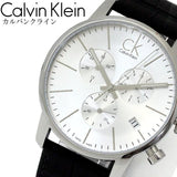Calvin Klein City Chronograph Silver Dial Black Leather Strap Watch for Men - K2G271C6 Authentic Buy Shop Now