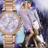 Michael Kors Parker Purple Dial Rose Gold Steel Strap Watch for Women - MK6169 Authentic Buy Shop Now