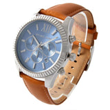 Michael Kors Lexington Chronograph Blue Dial Brown Leather Strap Watch For Men - MK8537 Authentic Buy Shop Now