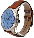 Fossil Grant Chronograph Blue Dial Brown Leather Strap Watch for Men - FS5184 Authentic Buy Shop Now