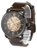 Fossil Commuter Automatic Black Dial Brown Leather Strap Watch for Men - ME3158 Authentic Buy Shop Now