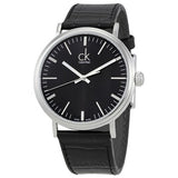 Calvin Klein Surround Black Dial Black Leather Strap Watch for Men - K3W211C1 Authentic Buy Shop Now