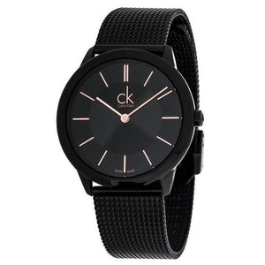 Calvin Klein Minimal Black Dial Black Mesh Bracelet Watch for Women - K3M23421 Authentic Buy Shop Now