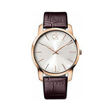 Calvin Klein City White Dial Brown Leather Strap Watch for Men - K2G21629 Authentic Buy Shop Now