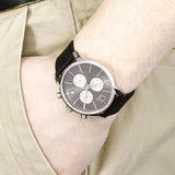Calvin Klein City Chronograph Black Dial Black Leather Strap Watch for Men - K2G271CX Authentic Buy Shop Now
