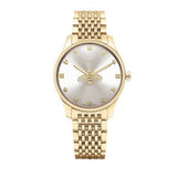 Gucci G Timeless Quartz Silver Dial Gold Steel Strap Watch For Women - YA1264155 Authentic Buy Shop Now