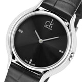 Calvin Klein Skirt Black Dial Black Leather Strap Watch for Women - K2U231CS Authentic Buy Shop Now