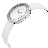 Calvin Klein Firm Silver Dial White Leather Strap Watch for Women - K3N231L6 Authentic Buy Shop Now