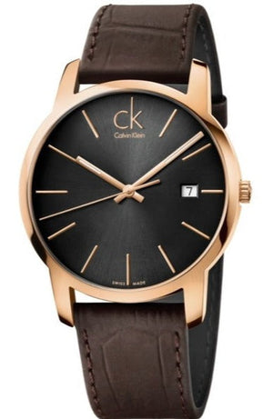 Calvin Klein City Chronograph Brown Dial Brown Leather Strap Watch for Men - K2G2G6G3 Authentic Buy Shop Now