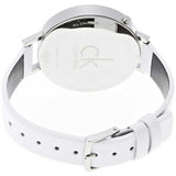 Calvin Klein Firm Silver Dial White Leather Strap Watch for Women - K3N231L6 Authentic Buy Shop Now