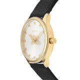 Gucci G Timeless Quartz Silver Dial Black Leather Strap Watch For Women - YA1265023 Authentic Buy Shop Now