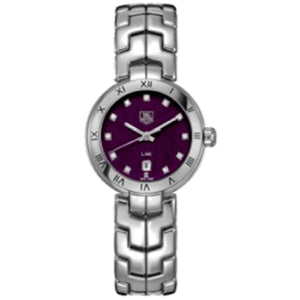 Tag Heuer Link Diamonds Purple Dial Silver Steel Strap Watch for Women - WAT1418.BA0954 Authentic Buy Shop Now