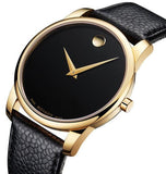 Movado Museum Black Dial Black Leather Strap Watch For Men - 0607014 Authentic Buy Shop Now