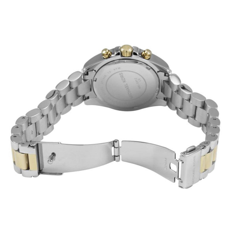 Michael Kors Bradshaw Chronograph Silver Dial Two Tone Steel Strap Watch For Women - MK5912 Authentic Buy Shop Now