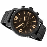 Fossil Nate Chrongraph Ion Plated Black Dial Black Steel Strap Watch for Men - JR1356 Authentic Buy Shop Now