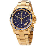Michael Kors Everest Chronograph Blue Dial Gold Steel Strap Watch for Women - MK5754 Authentic Buy Shop Now
