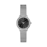 Guess Chelsea Crystals Black Dial Silver Mesh Bracelet Watch For Women - W0647L5 Authentic Buy Shop Now