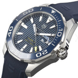 Tag Heuer Aquaracer Calibre 5 Automatic Blue Dial Blue Rubber Strap Watch for Men - WAY201B.FT6150 Authentic Buy Shop Now