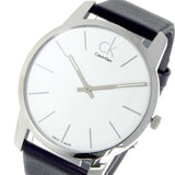 Calvin Klein City White Dial Black Leather Strap Watch For Men - K2G211C6 Authentic Buy Shop Now
