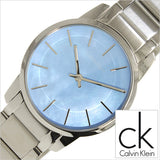 Calvin Klein City Mother of Pearl Blue Dial Silver Steel Strap Watch for Women - K2G2314X Authentic Buy Shop Now