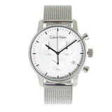 Calvin Klein City Chronograph White Dial Silver Mesh Bracelet Watch for Men - K2G27126 Authentic Buy Shop Now
