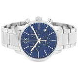 Calvin Klein City Chronograph Blue Dial Silver Steel Strap Watch for Men - K2G2714N Authentic Buy Shop Now
